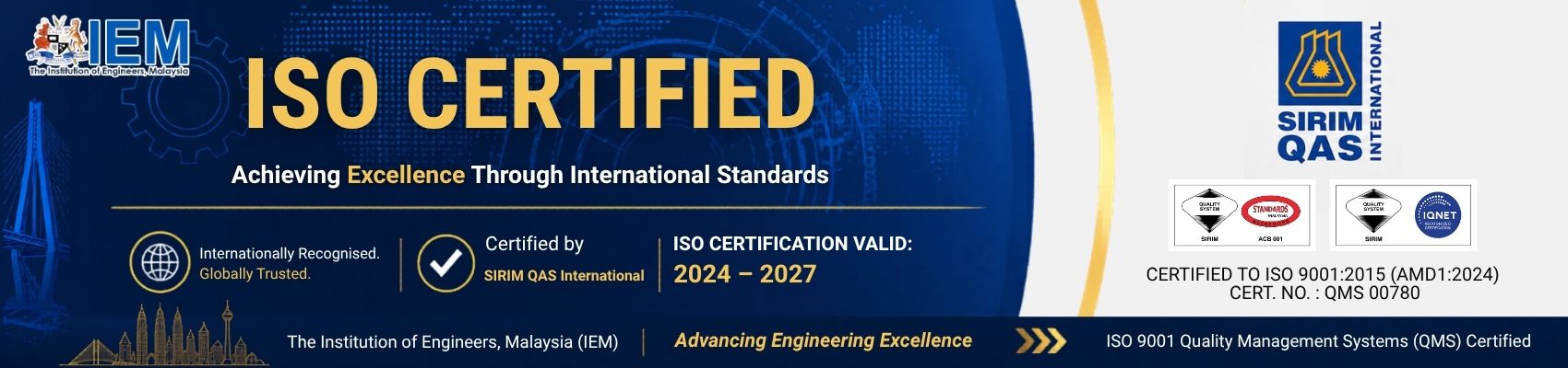 ISO 9001 Quality Management Systems (QMS) Certified